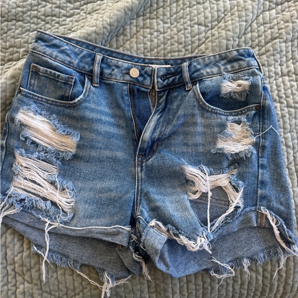 PacSun Blue Distressed Jean Shorts